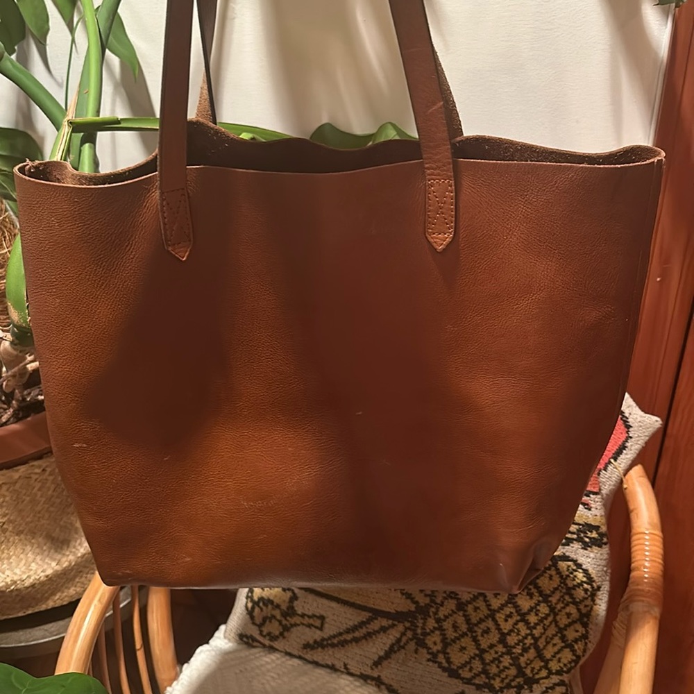Madewell Large The Transport Brown Leather Tote Shoulder Bag Handbag